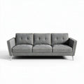 Sofa trzyosobowa w odcieniu szarym o wymiarach 200 x 90 x 85cm z metalowymi nogami